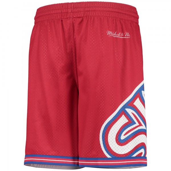 Шорты Philadelphia 76ers Youth Hardwood Classics Throwback Big Face Mesh - Red