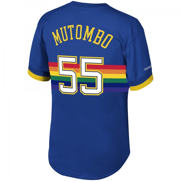 Футболка Dikembe Mutombo Denver Nuggets Mitchell & Ness Mesh - Royal