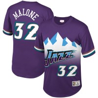 Футболка Karl Malone Utah Jazz Mitchell & Ness Mesh - Purple