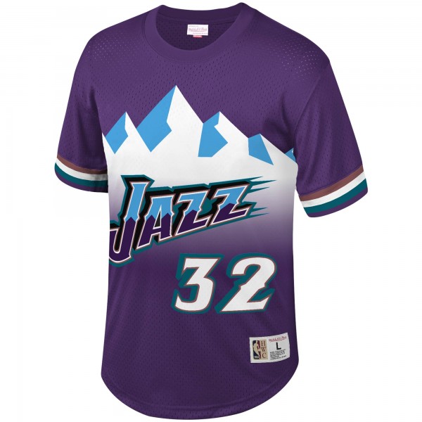 Футболка Karl Malone Utah Jazz Mitchell & Ness Mesh - Purple