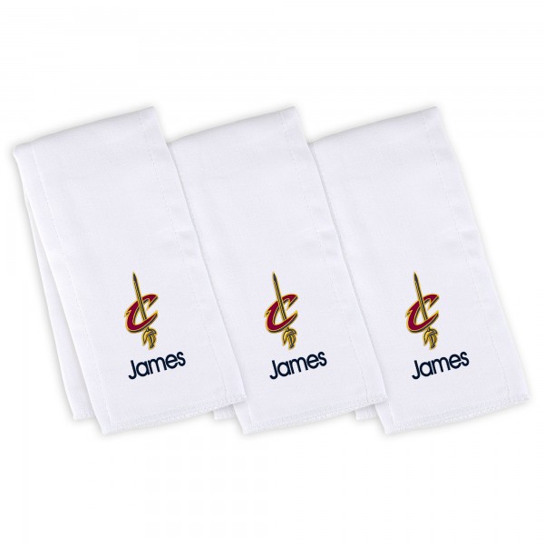 3 именных салфетки - слюнявчика Cleveland Cavaliers Infant - White