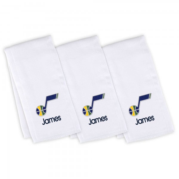 3 именных салфетки - слюнявчика Utah Jazz Infant - White