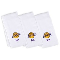 3 именных салфетки - слюнявчика Los Angeles Lakers Infant - White