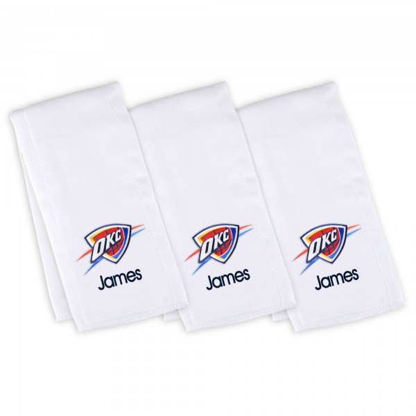 3 именных салфетки - слюнявчика Oklahoma City Thunder Infant - White