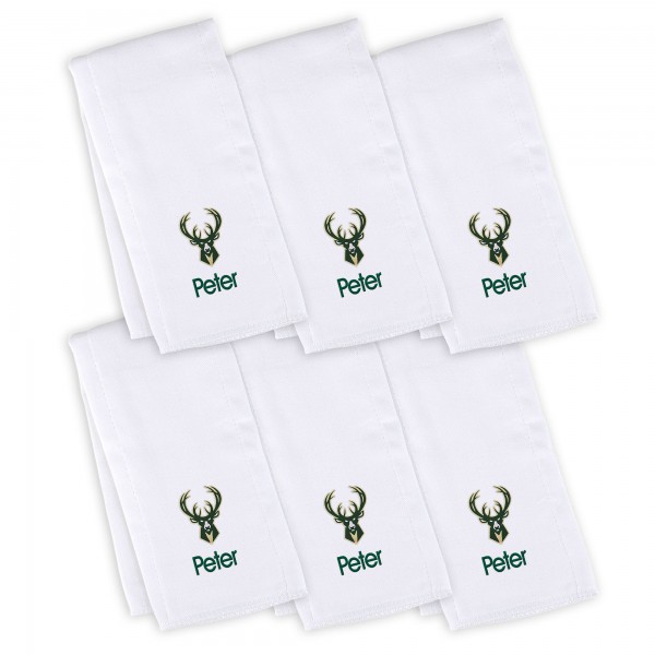6 именных салфеток - слюнявчика Milwaukee Bucks Infant - White