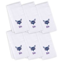 6 именных салфеток - слюнявчика Charlotte Hornets Infant - White
