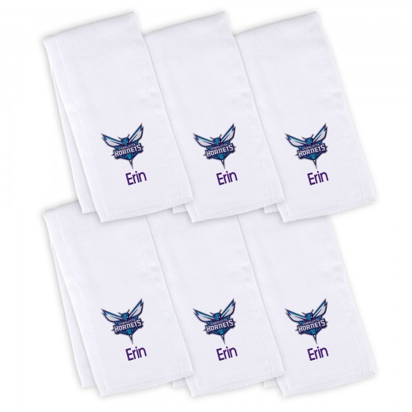 6 именных салфеток - слюнявчика Charlotte Hornets Infant - White