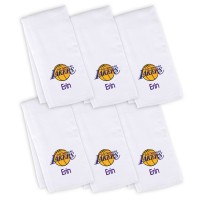 6 именных салфеток - слюнявчика Los Angeles Lakers Infant - White