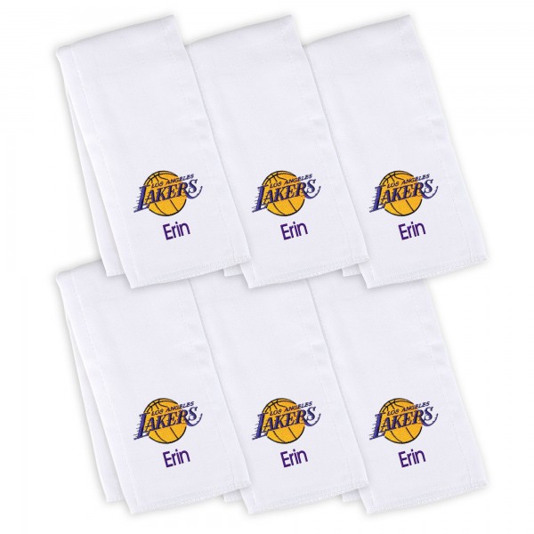 6 именных салфеток - слюнявчика Los Angeles Lakers Infant - White