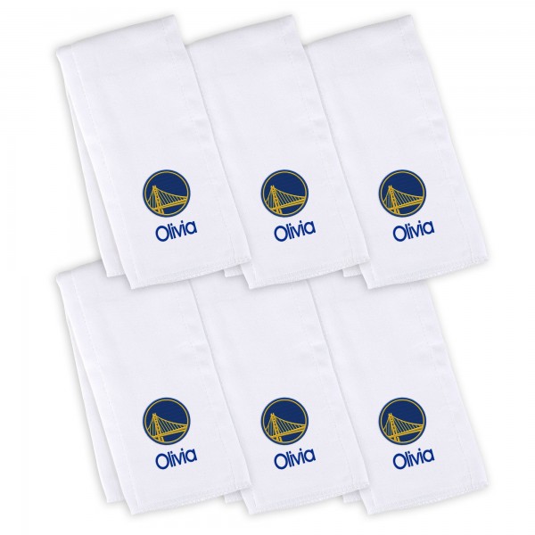 Golden State Warriors Infant Personalized Burp Cloth 6-Pack - White