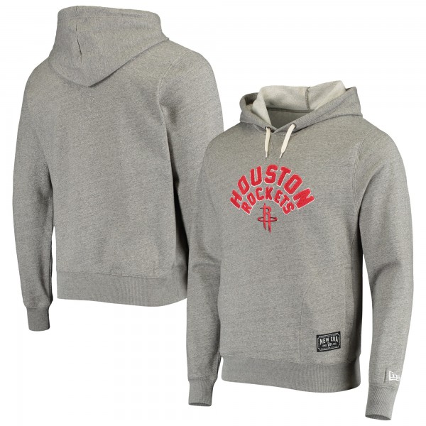 Толстовка флисовая Houston Rockets New Era French Terry Chenille - Heathered Gray - фирменная одежда NBA