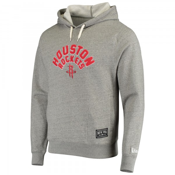 Толстовка флисовая Houston Rockets New Era French Terry Chenille - Heathered Gray - фирменная одежда NBA