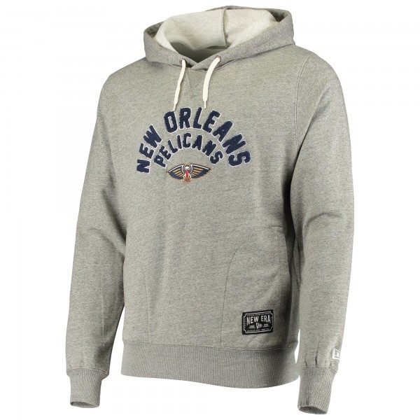 Толстовка флисовая New Orleans Pelicans New Era French Terry Chenille - Heathered Gray - фирменная одежда NBA