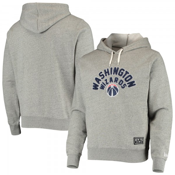 Толстовка флисовая Washington Wizards New Era French Terry Chenille - Heathered Gray - фирменная одежда NBA