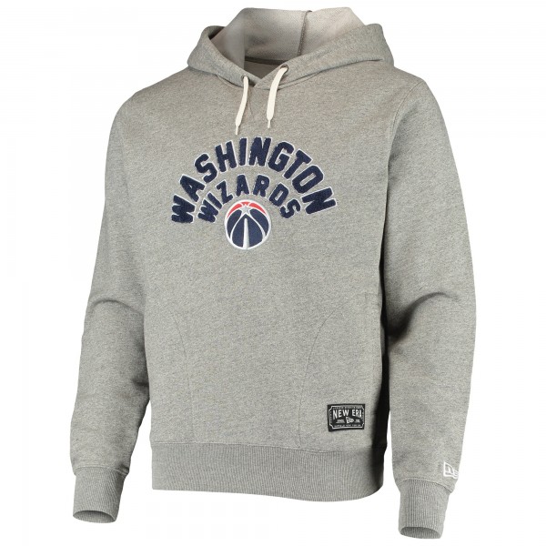 Толстовка флисовая Washington Wizards New Era French Terry Chenille - Heathered Gray - фирменная одежда NBA