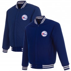 Куртка на кнопках Philadelphia 76ers JH Design Reversible Embroidered Wool - Royal