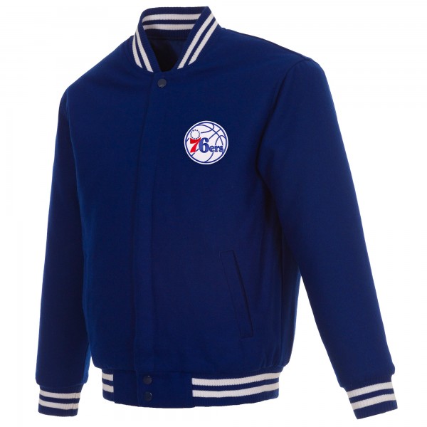 Куртка на кнопках Philadelphia 76ers JH Design Reversible Embroidered Wool - Royal