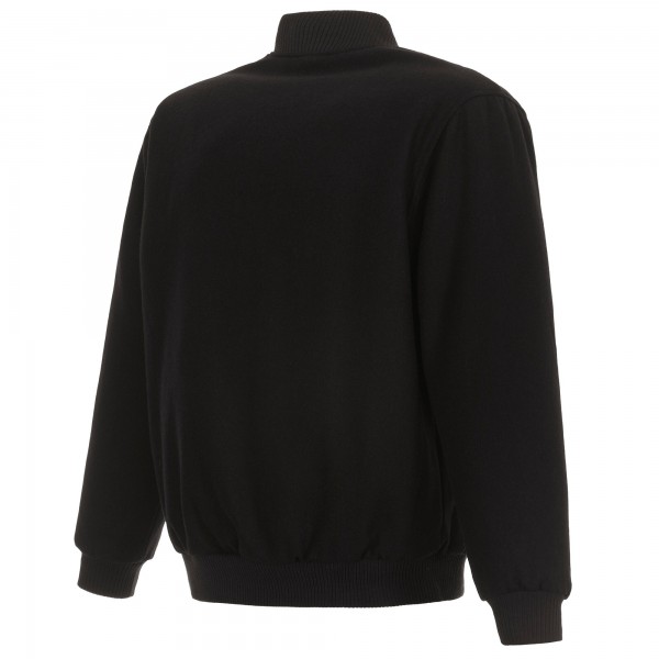 Куртка на кнопках Miami Heat JH Design Black Reversible Front Embroidered Wool