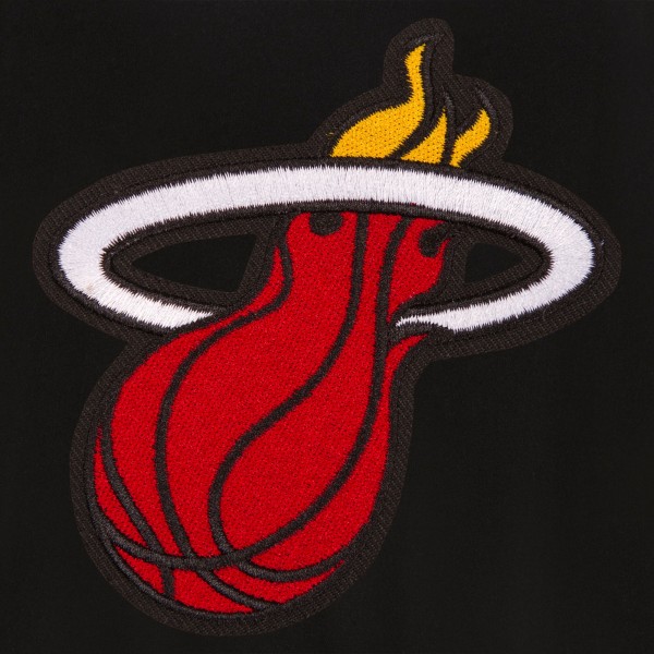 Куртка на кнопках Miami Heat JH Design Black Reversible Front Embroidered Wool
