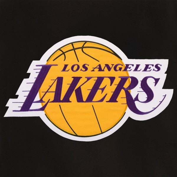 Бомбер Los Angeles Lakers JH Design Reversible Embroidered Wool - Black