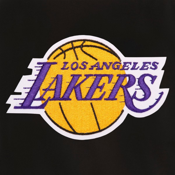 Бомбер Los Angeles Lakers JH Design Reversible Embroidered Wool - Black