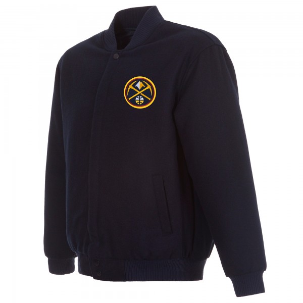 Куртка на кнопках Denver Nuggets JH Design Reversible Front Embroidered Wool - Navy