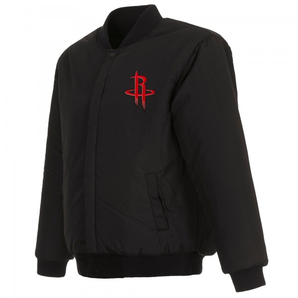 Куртка на кнопках Houston Rockets JH Design Reversible Front Embroidered Wool - Black