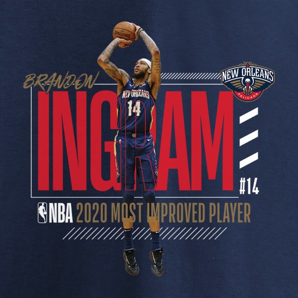 Футболка Brandon Ingram New Orleans Pelicans 2020 NBA Most Improved - Navy