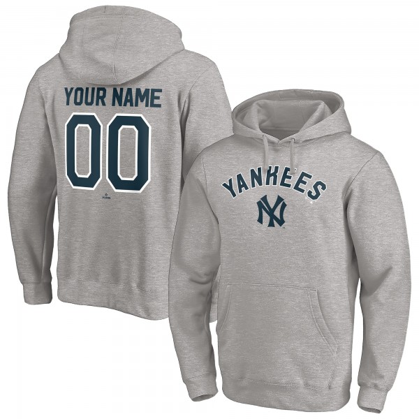 Толстовка New York Yankees Heathered Gray Cooperstown Winning Streak Alternate Personalized Name & Number