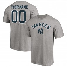 New York Yankees Heathered Gray Cooperstown Winning Streak Alternate Personalized Name & Number T-Shirt