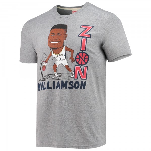 Футболка Zion Williamson New Orleans Pelicans Homage Caricatures - Heathered Gray