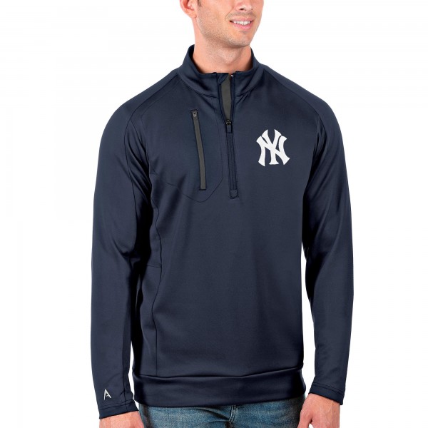 Толстовка на короткой молнии New York Yankees Antigua Generation - Navy/Gray