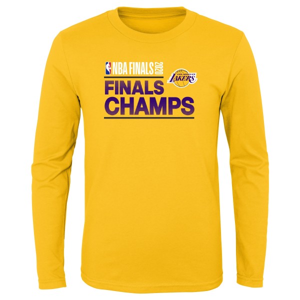 Детская футболка с длинным рукавом Los Angeles Lakers 2020 NBA Finals Champions Roster - Gold