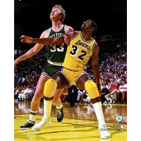 Unsigned Boston Celtics Larry Bird Fanatics Authentic vs. Magic Johnson Photograph