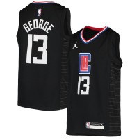 Детская игровая майка Paul George LA Clippers Jordan Brand 2020/21 Swingman - Black - Statement Edition
