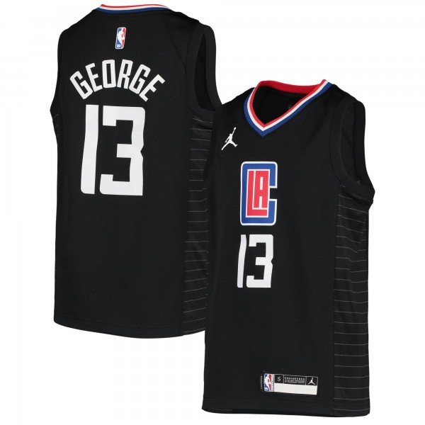 Детская игровая майка Paul George LA Clippers Jordan Brand 2020/21 Swingman - Black - Statement Edition - баскетбольная джерси NBA