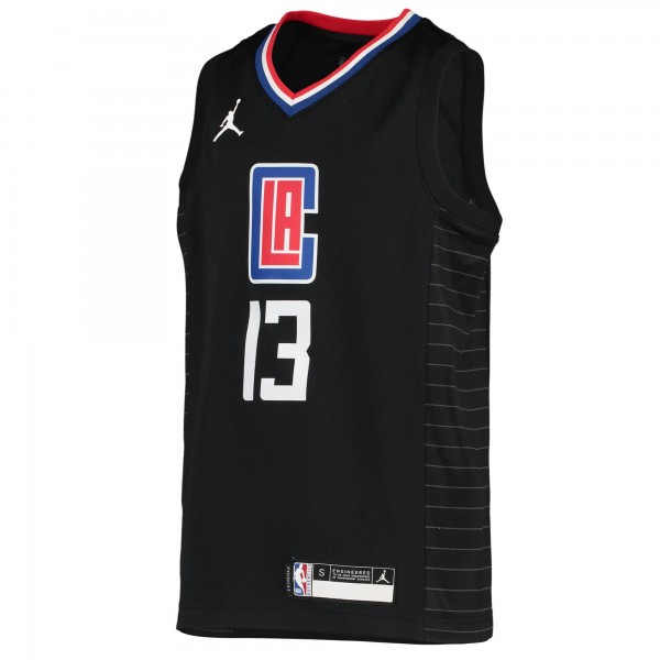 Детская игровая майка Paul George LA Clippers Jordan Brand 2020/21 Swingman - Black - Statement Edition - баскетбольная джерси NBA