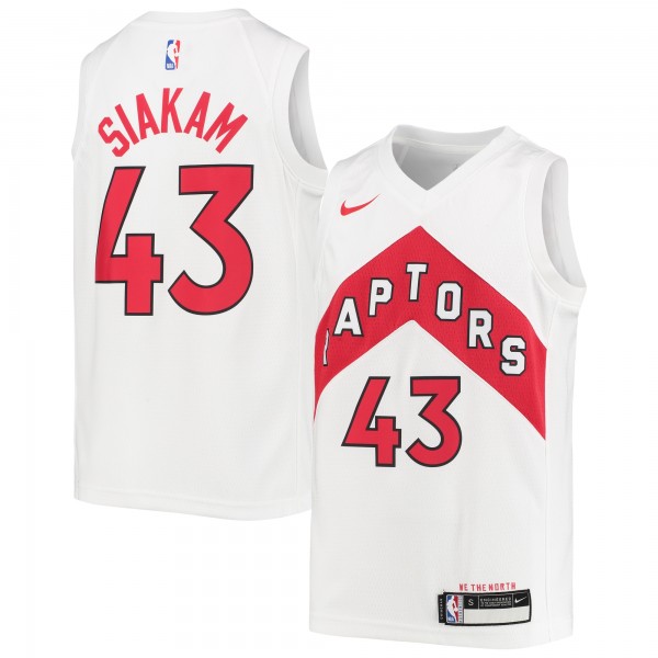 Детская игровая майка Pascal Siakam Toronto Raptors Nike 2019/20 Swingman - Association Edition - White - баскетбольная джерси NBA