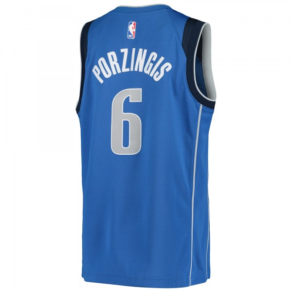 Детская игровая майка Kristaps Porzingis Dallas Mavericks Nike 2020/21 Swingman - Icon Edition - Blue - баскетбольная джерси NBA