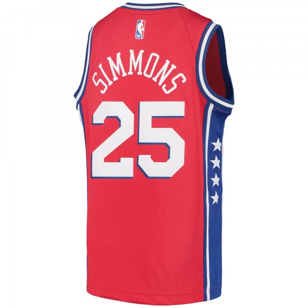Игровая форма  Ben Simmons Philadelphia 76ers Jordan Brand Youth 2020/21 Swingman Player - Statement Edition - Red