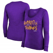 Футболка с длинным рукавом Los Angeles Lakers Majestic Threads Women's 2020 NBA Finals Champions Scoop Neck - Purple