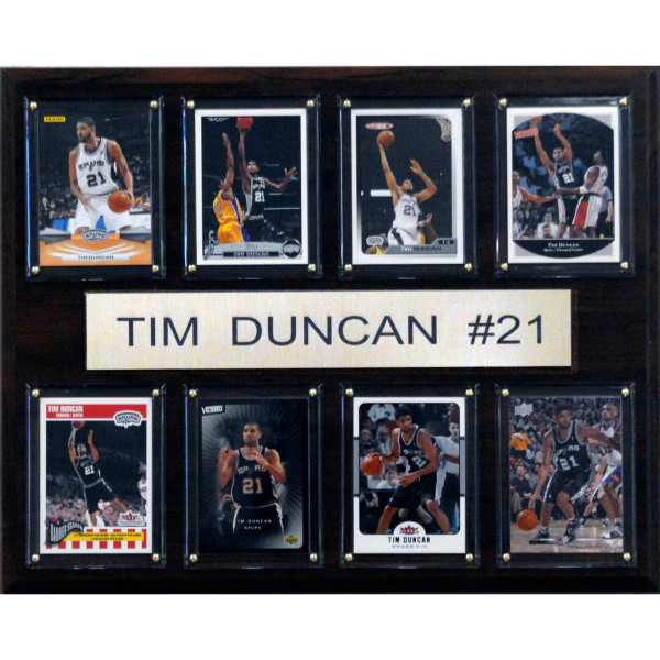 San Antonio Spurs Tim Duncan 12 x 15 Plaque