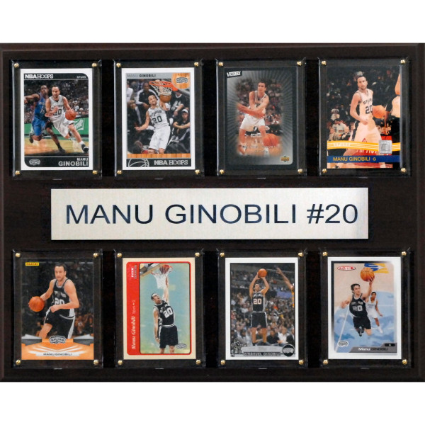 San Antonio Spurs Manu Ginobili 12 x 15 Plaque