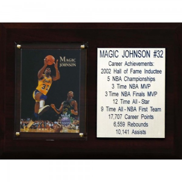 Los Angeles Lakers Magic Johnson 6 x 8 Plaque