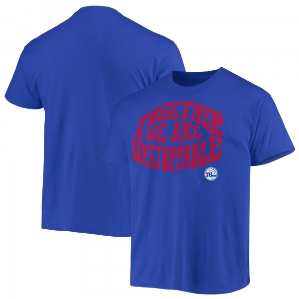 Футболка Philadelphia 76ers Junk Food Positive Message Enzyme Washed - Royal