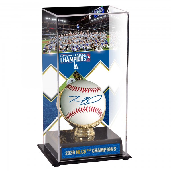Autographed Los Angeles Dodgers Mookie Betts Fanatics Authentic Baseball and 2020 National League Champions Sublimated Display Case Baseball