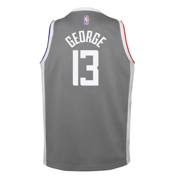 Игровая форма  Paul George LA Clippers Nike Youth 2020/21 Swingman Player Gray - Earned Edition