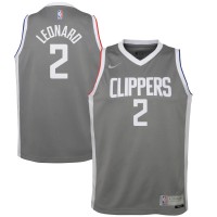 Детская игровая майка Kawhi Leonard LA Clippers Nike 2020/21 Swingman Gray - Earned Edition
