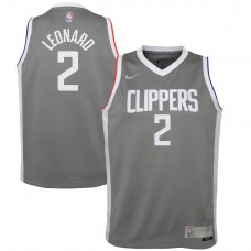 Детская игровая майка Kawhi Leonard LA Clippers Nike 2020/21 Swingman Gray - Earned Edition