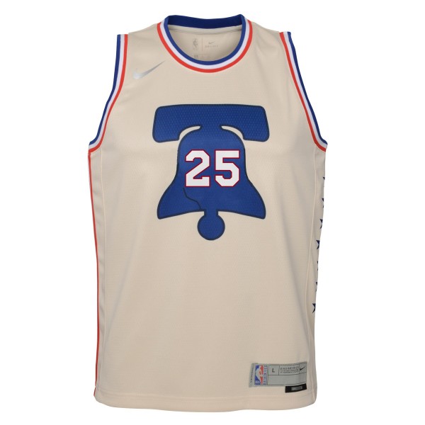 Детская игровая майка Ben Simmons Philadelphia 76ers Nike 2020/21 Swingman Cream - Earned Edition - баскетбольная джерси NBA